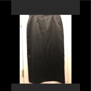 Formal Black Maxi Skirt Jim Hjelm Back Slit Polyester Satin Black Tie Size 20